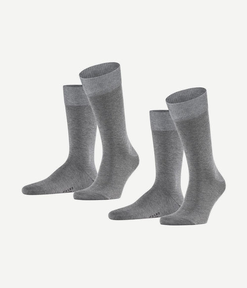 Falke happy sokken 2 paar grijs melange