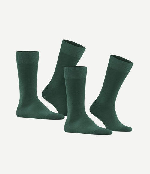 Happy sokken (2-pack) donkergroen