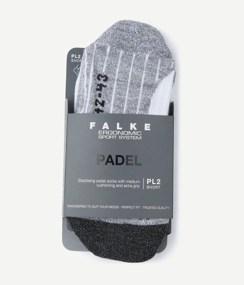 Falke padel enkelsok wit grijs