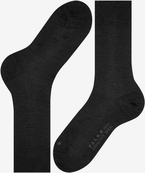 Falke sok sensitive berlin wol blend zwart