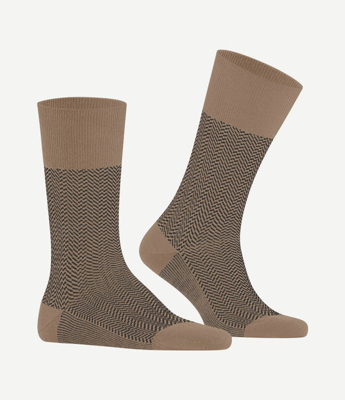 Airport herringstripe sok beige