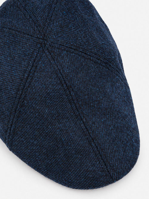 Flat cap wool twill donkerblauw