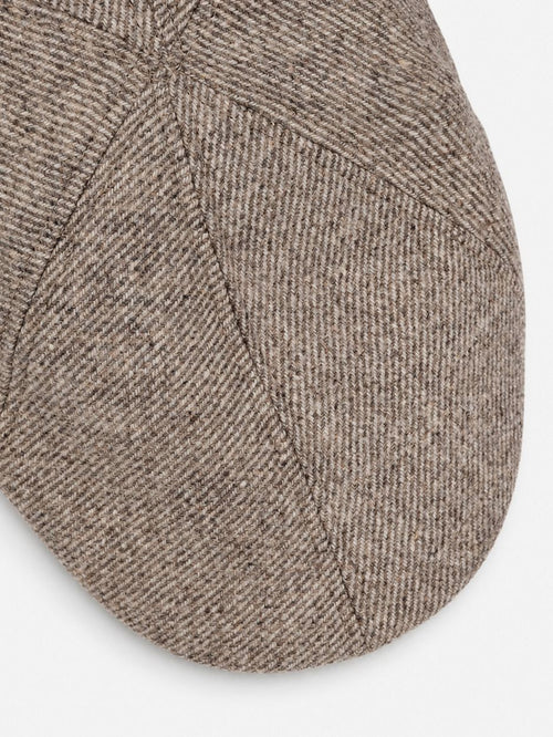 Flat cap wool twill beige