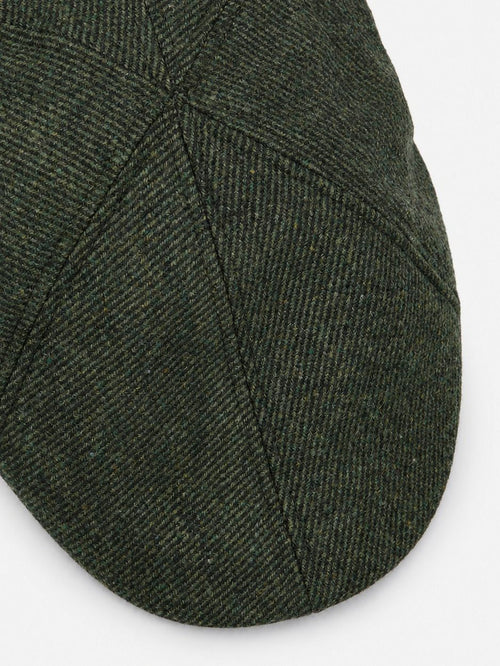 Flat cap wool twill donkergroen