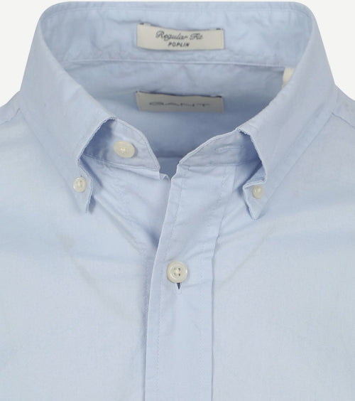 Casual overhemd poplin lichtblauw