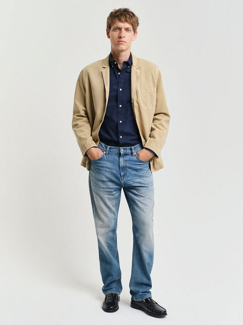 Gant casual overhemd poplin donkerblauw | Regular-fit
