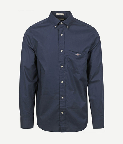 Casual overhemd poplin donkerblauw