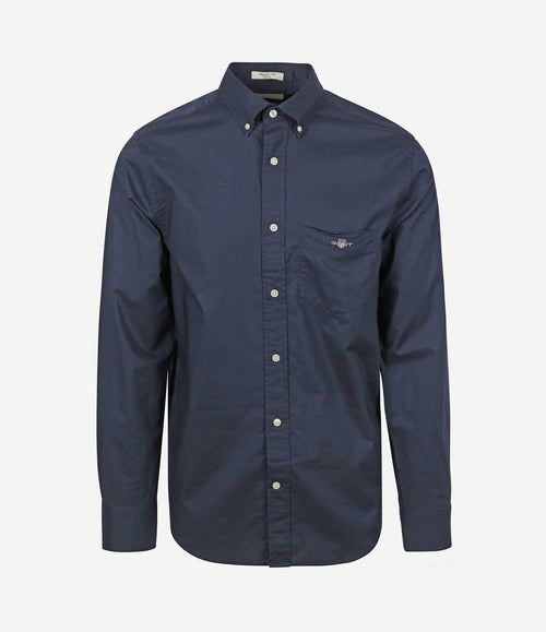 Casual overhemd poplin donkerblauw
