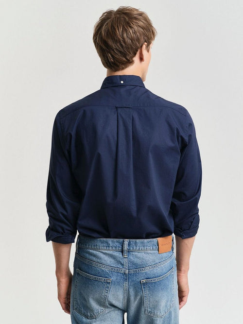 Casual overhemd poplin donkerblauw