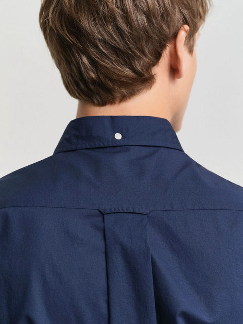 Casual overhemd poplin donkerblauw