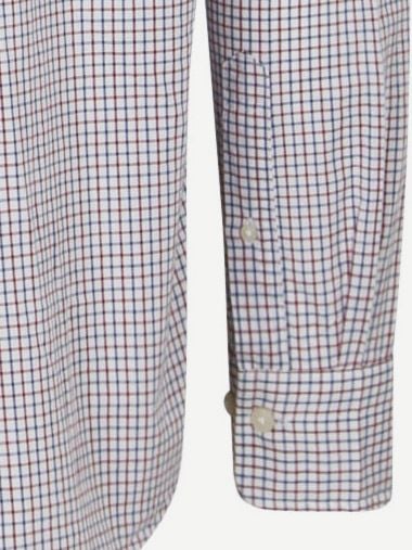 Gant casual overhemd poplin ruit blauw rood | Regular-fit