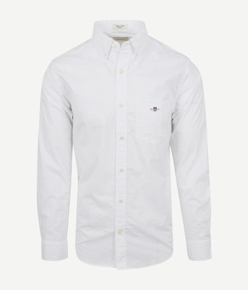 Gant casual overhemd poplin wit | Regular-fit