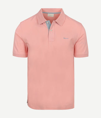 Contrast piqué poloshirt bubbelgum roze