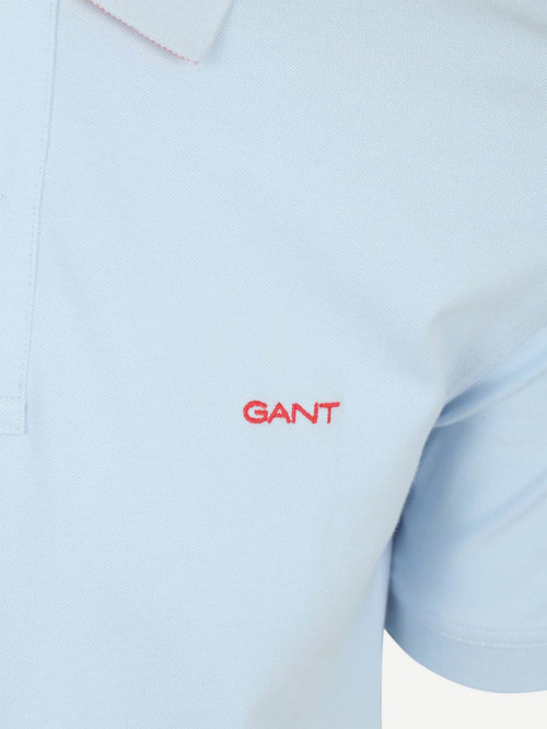 Contrast piqué poloshirt fresh blauw