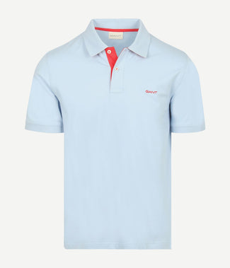 Contrast piqué poloshirt fresh blauw
