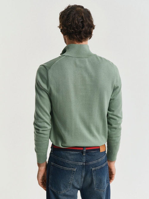 Gant halve rits trui groen | Regular-fit