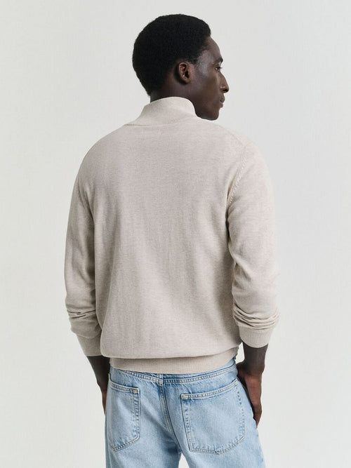 Gant halve rits trui lichtbeige | Regular-fit