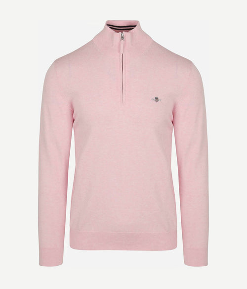 Gant halve rits trui lichtroze | Regular-fit