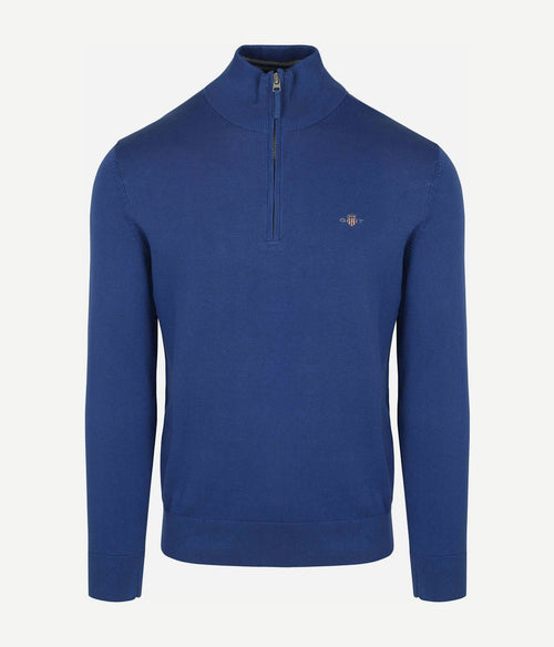 Gant halve rits trui mid blauw | Regular-fit