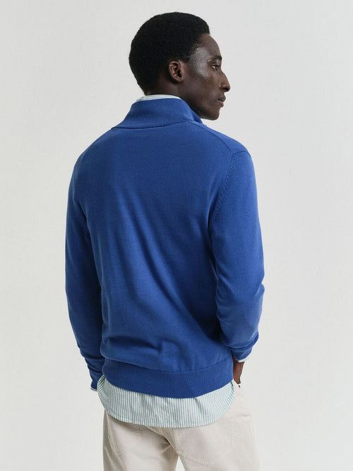 Gant halve rits trui mid blauw | Regular-fit