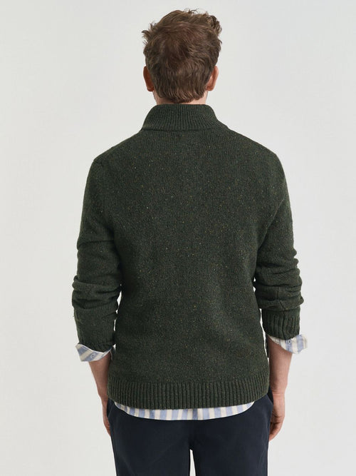 Gant mocker pullover wool blend donkergroen | Regular-fit