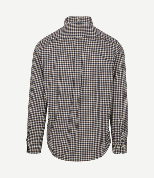 Casual overhemd twill ruit bruin