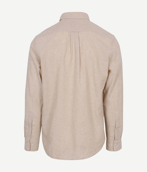 Overhemd cotton linen beige
