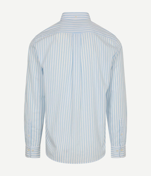 Overhemd stripe poplin classic blauw
