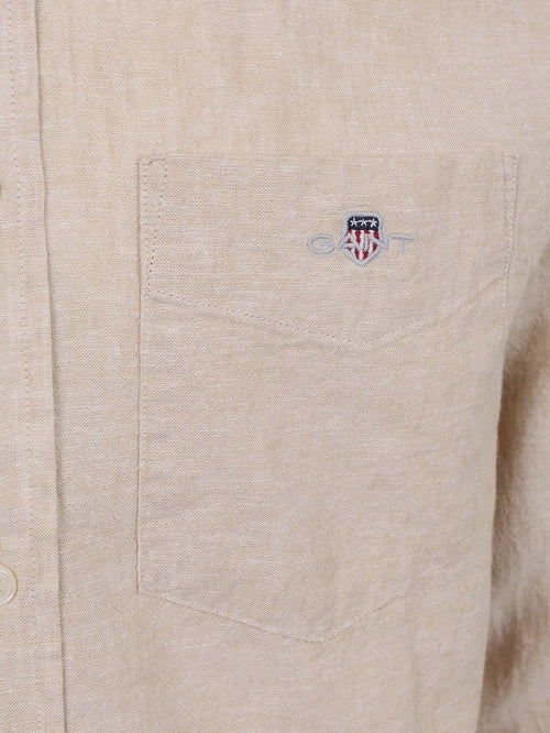 Overhemd cotton linen beige