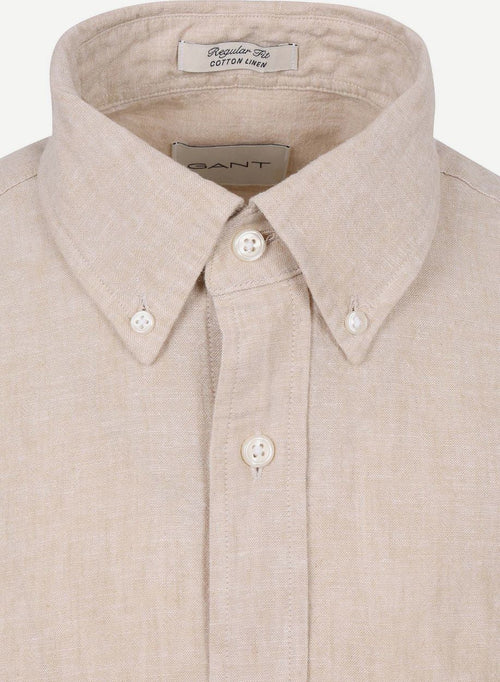 Overhemd cotton linen beige