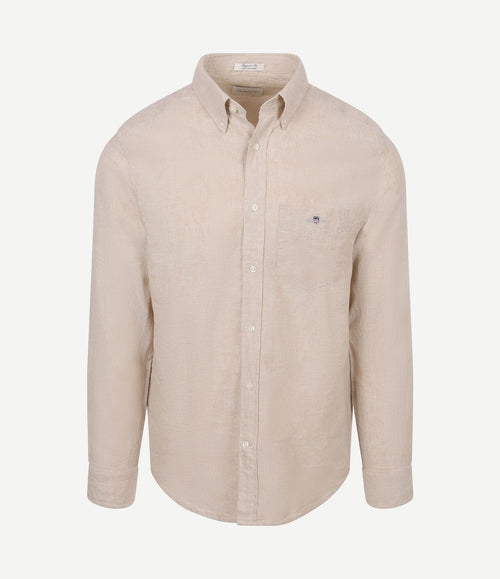 Overhemd cotton linen beige