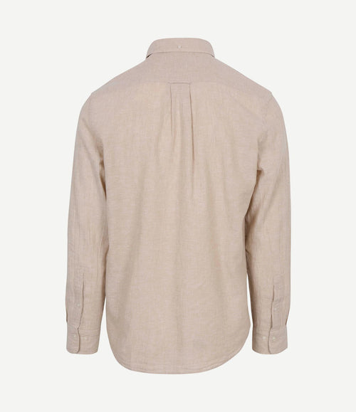 Overhemd cotton linen beige