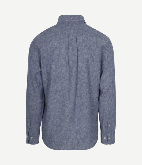 Overhemd cotton linen blauw