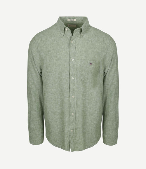 Overhemd cotton linen groen