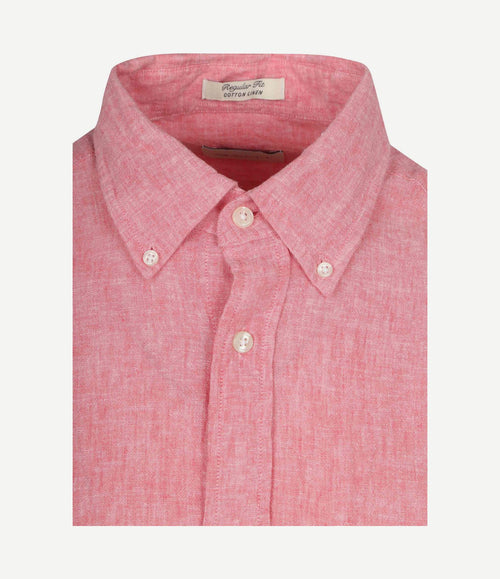 Overhemd cotton linen roze
