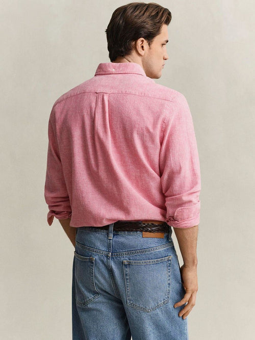 Overhemd cotton linen roze