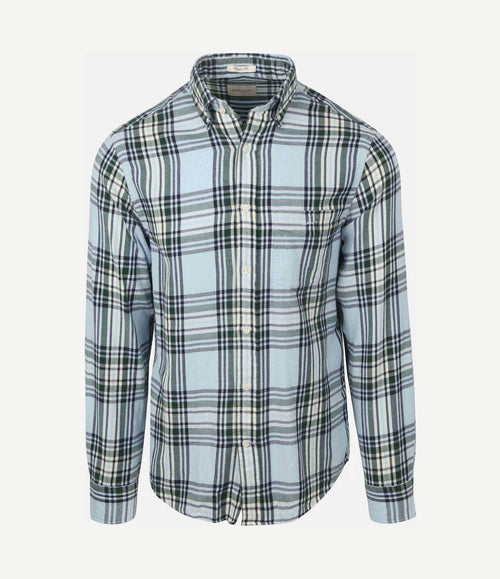 Overhemd flanel ruit blauw