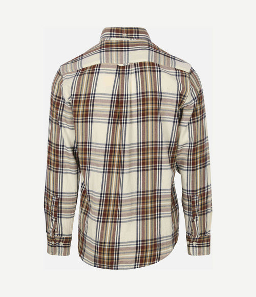 Overhemd flanel ruit ecru