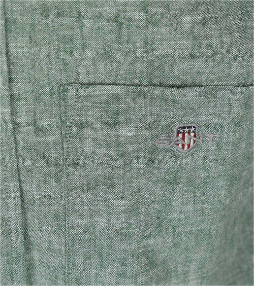 Gant overhemd linnen groen | Regular-fit