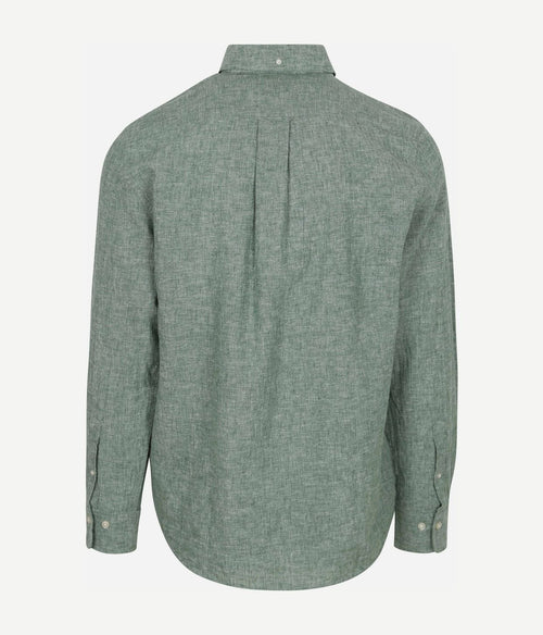Gant overhemd linnen groen | Regular-fit