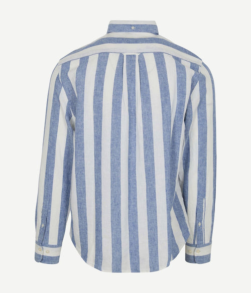 Gant overhemd streep bold linnen blauw | Regular-fit