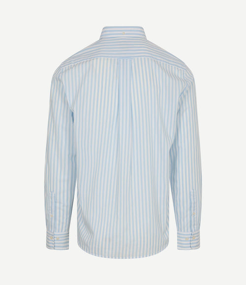 Overhemd stripe poplin classic blauw