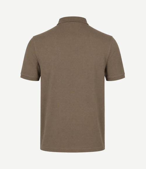 Contrast piqué poloshirt faded taupe