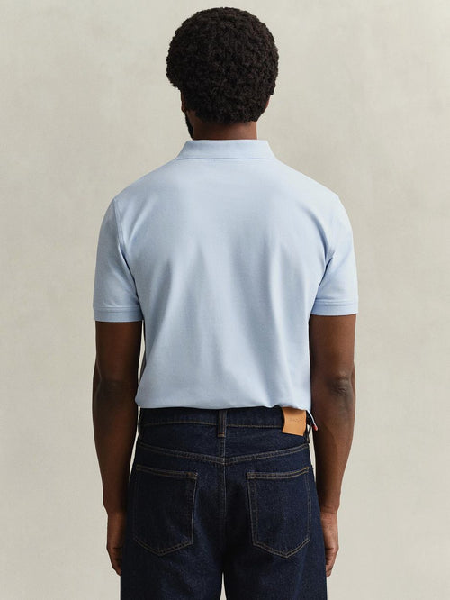Contrast piqué poloshirt fresh blauw