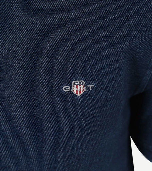 Gant poloshirt pique indigo melange | Regular-fit