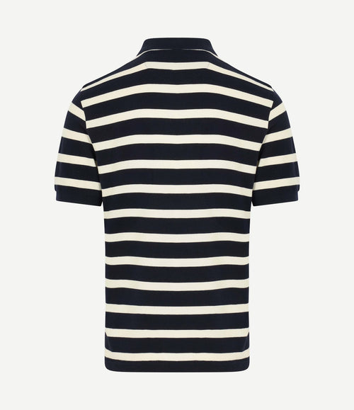 Poloshirt stripe donkerblauw wit