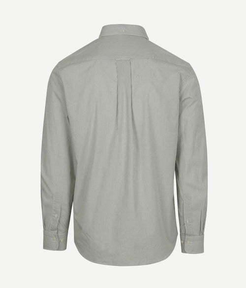 Gant poplin banker overhemd streep groen | Regular-fit
