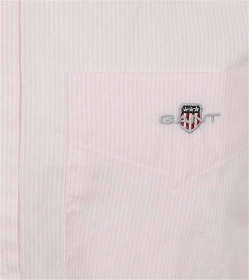 Gant poplin banker overhemd streep lichtroze | Regular-fit