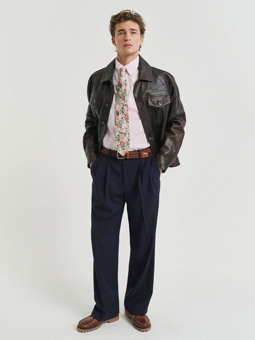 Gant poplin banker overhemd streep lichtroze | Regular-fit
