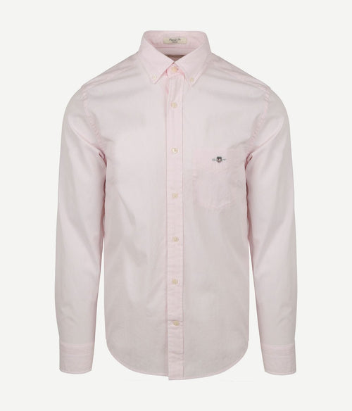 Gant poplin banker overhemd streep lichtroze | Regular-fit